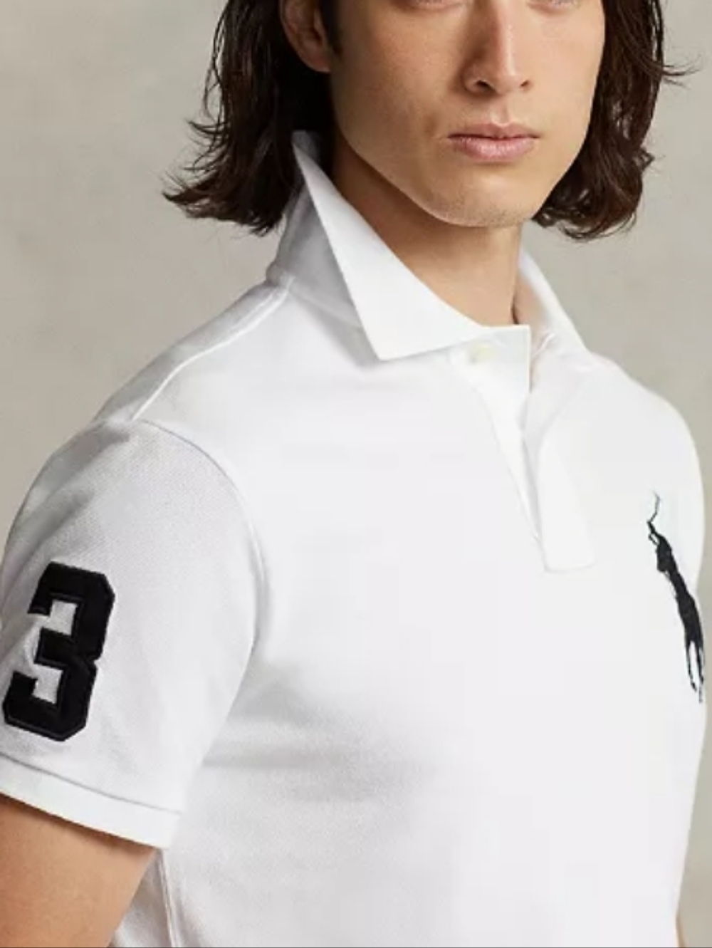 🆕️🏇RALPH LAUREN MESH POLO BIG PONY LOGO Classic Slim Fit, XL - Wht/Blue - Picture 3 of 7